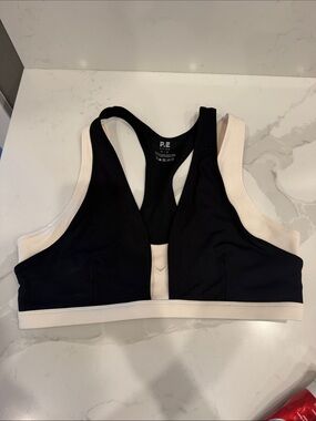 P.E Nation Black and Cream Unity Racerback Sports Bra - New without tags